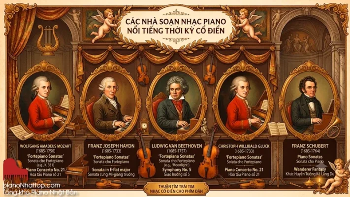 Những gương mặt đàn dương cầm đặc trưng thời đại cổ điển